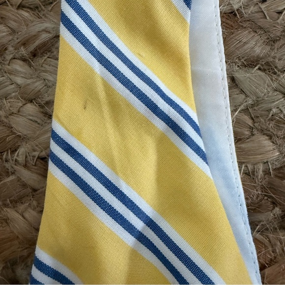 Talbots Size 8 Yellow & Blue Striped Cotton Fit & Flare Dress - Picture 3 of 8